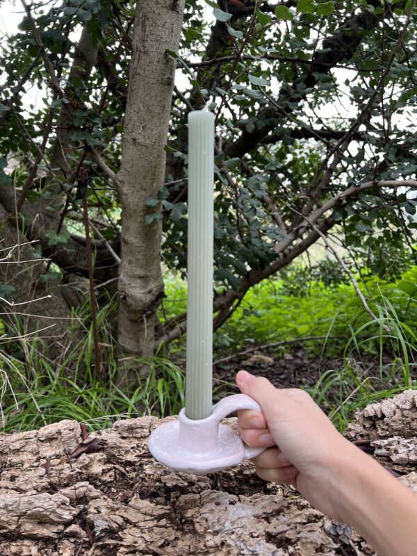 Portavelas candelabro blanco - Imagen 4