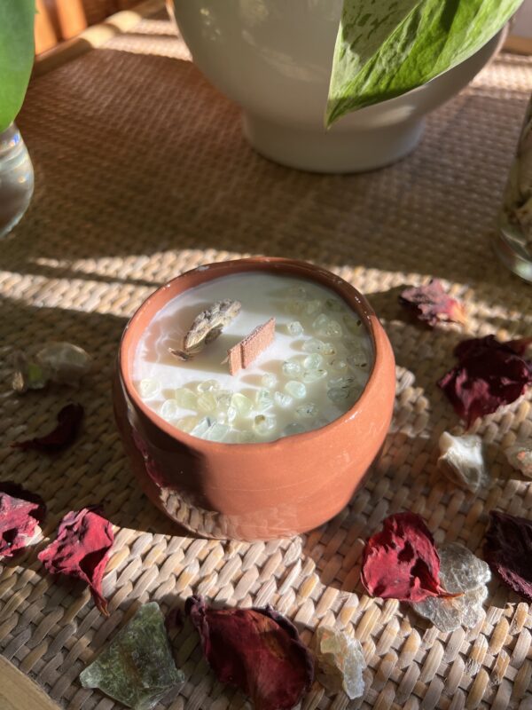 Vela terracota con mica prehnita y lavanda - Imagen 4